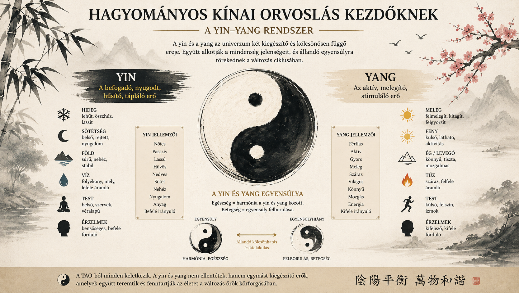 Hagyományos kínai orvoslás kezdőknek: yin-yang, qi, öt elem, meridiánok